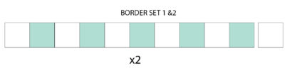 border assembly diagram in blue and white