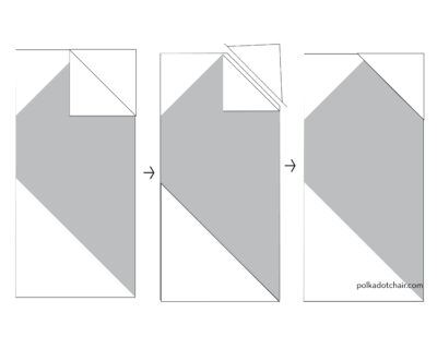 Heart quilt block assembly diagram in black and white