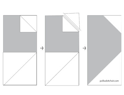 Heart quilt block assembly diagram in black and white