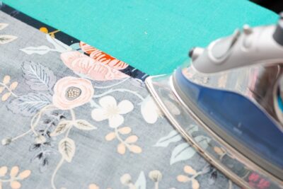 Fabric being hemmed