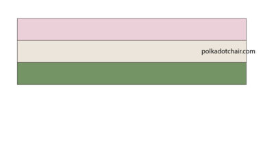 pink, green and ivory rail fence quilt block construction step illustration