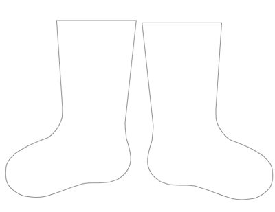 black and white illustration of quilted stocking construction process