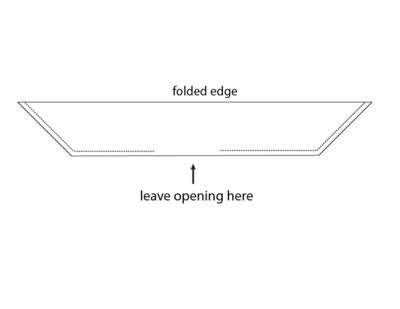 black and white illustration of quilted stocking construction process