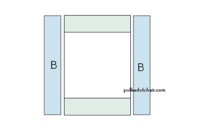 diagram of courthouse step block construction in white, blue and reds