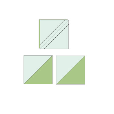 green and aqua half square triangle instructions